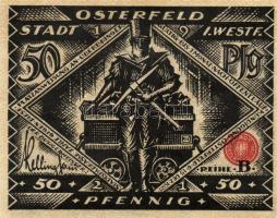 Német Birodalom/Weimari Köztársaság/ Osterfeld 1921. 50Pf(2x) + 75Pf + 100Pf + 150Pf(2x) 6klf db, te...