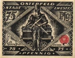 Német Birodalom/Weimari Köztársaság/ Osterfeld 1921. 50Pf(2x) + 75Pf + 100Pf + 150Pf(2x) 6klf db, te...