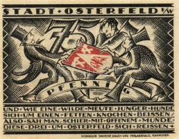 Német Birodalom/Weimari Köztársaság/ Osterfeld 1921. 50Pf(2x) + 75Pf + 100Pf + 150Pf(2x) 6klf db, te...