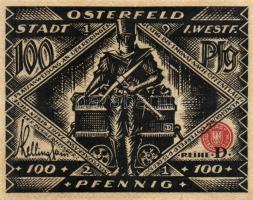 Német Birodalom/Weimari Köztársaság/ Osterfeld 1921. 50Pf(2x) + 75Pf + 100Pf + 150Pf(2x) 6klf db, te...