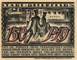 Német Birodalom/Weimari Köztársaság/ Osterfeld 1921. 50Pf(2x) + 75Pf + 100Pf + 150Pf(2x) 6klf db, te...