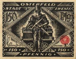 Német Birodalom/Weimari Köztársaság/ Osterfeld 1921. 50Pf(2x) + 75Pf + 100Pf + 150Pf(2x) 6klf db, te...