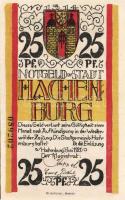 Német Birodalom/Weimari Köztársaság/ Hachenburg 1921. 10Pf(2x) + 25Pf(2x) + 50Pf(3x) 7klf db, teljes...