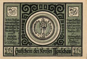 Német Birodalom/Weimari Köztársaság/ Monschau 1921. 50Pf(3x) 3klf db, teljes sor T:I