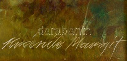 Kránitz Margit (1928-2000): Őszi táj. Olaj, farost, jelzett, díszes fa keretben, 50x70 cm