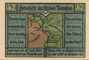 Német Birodalom/Weimari Köztársaság/ Monschau 1921. 50Pf(3x) 3klf db, teljes sor T:I