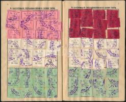 1930 Szegedi Temetkezési Egyesület tagsági könyve, tagdíjbélyegekkel