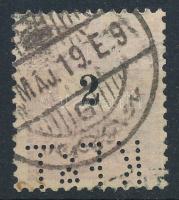 1898 2kr "KFéT" fordított céglyukasztással
