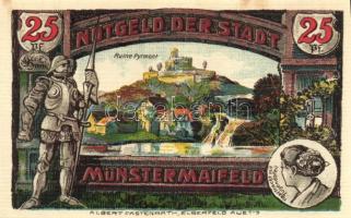 Német Birodalom/Weimari Köztársaság/ Münstermaifeld 1921. 25Pf + 50Pf + 1M(2x) 4klf db, teljes sor T:I