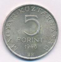 1948. 5Ft Ag "Petőfi" T:1- patina 
Adamo EM1