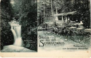 1926 Baden-Baden, Geroldsauer Wasserfall, Restauration zum Geroldsauer Wasserfall. Gruss aus dem Schwarzwald! / waterfall, restaurant, inn, bridge. Verlag Philipp Bussemer (fl)