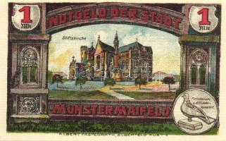 Német Birodalom/Weimari Köztársaság/ Münstermaifeld 1921. 25Pf + 50Pf + 1M(2x) 4klf db, teljes sor T...