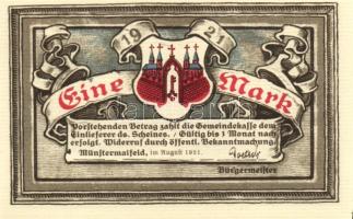 Német Birodalom/Weimari Köztársaság/ Münstermaifeld 1921. 25Pf + 50Pf + 1M(2x) 4klf db, teljes sor T...