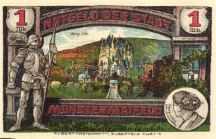 Német Birodalom/Weimari Köztársaság/ Münstermaifeld 1921. 25Pf + 50Pf + 1M(2x) 4klf db, teljes sor T...