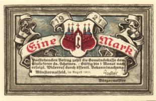 Német Birodalom/Weimari Köztársaság/ Münstermaifeld 1921. 25Pf + 50Pf + 1M(2x) 4klf db, teljes sor T...