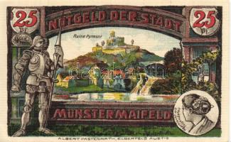 Német Birodalom/Weimari Köztársaság/ Münstermaifeld 1921. 25Pf + 50Pf + 1M(2x) 4klf db, teljes sor T:I