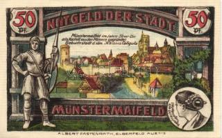 Német Birodalom/Weimari Köztársaság/ Münstermaifeld 1921. 25Pf + 50Pf + 1M(2x) 4klf db, teljes sor T...