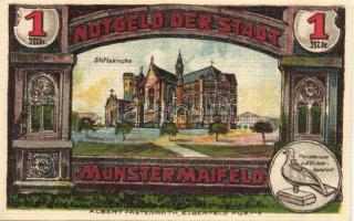 Német Birodalom/Weimari Köztársaság/ Münstermaifeld 1921. 25Pf + 50Pf + 1M(2x) 4klf db, teljes sor T...