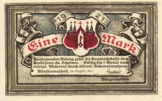 Német Birodalom/Weimari Köztársaság/ Münstermaifeld 1921. 25Pf + 50Pf + 1M(2x) 4klf db, teljes sor T...