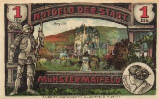 Német Birodalom/Weimari Köztársaság/ Münstermaifeld 1921. 25Pf + 50Pf + 1M(2x) 4klf db, teljes sor T...