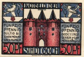 Német Birodalom/Weimari Köztársaság/Goch 1922. 50Pf(2x) + 75Pf(4x) 6klf db, teljes sor T:I