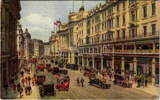 1929 London, Regent Street, automobiles, autobuses, shops. J. Salmon s: A. R. Quinton (crease)