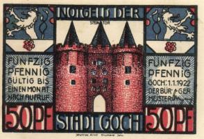 Német Birodalom/Weimari Köztársaság/Goch 1922. 50Pf(2x) + 75Pf(4x) 6klf db, teljes sor T:I