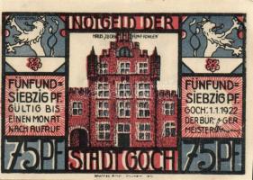 Német Birodalom/Weimari Köztársaság/Goch 1922. 50Pf(2x) + 75Pf(4x) 6klf db, teljes sor T:I