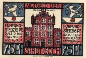 Német Birodalom/Weimari Köztársaság/Goch 1922. 50Pf(2x) + 75Pf(4x) 6klf db, teljes sor T:I