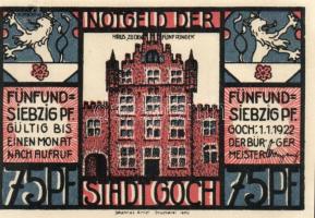 Német Birodalom/Weimari Köztársaság/Goch 1922. 50Pf(2x) + 75Pf(4x) 6klf db, teljes sor T:I