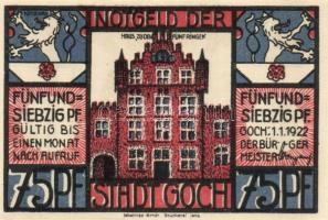 Német Birodalom/Weimari Köztársaság/Goch 1922. 50Pf(2x) + 75Pf(4x) 6klf db, teljes sor T:I