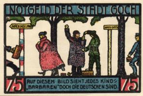 Német Birodalom/Weimari Köztársaság/Goch 1922. 50Pf(2x) + 75Pf(4x) 6klf db, teljes sor T:I