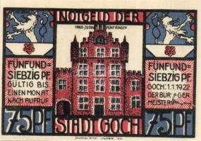 Német Birodalom/Weimari Köztársaság/Goch 1922. 50Pf(2x) + 75Pf(4x) 6klf db, teljes sor T:I