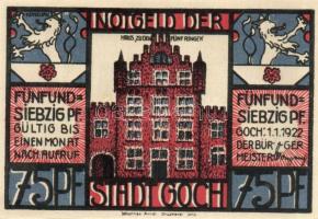 Német Birodalom/Weimari Köztársaság/Goch 1922. 50Pf(2x) + 75Pf(4x) 6klf db, teljes sor T:I