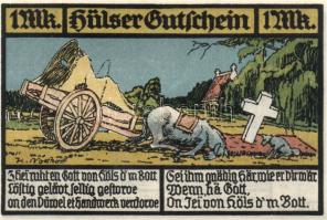 Német Birodalom/Weimari Köztársaság/Hüls 1921. 50Pf + 75Pf + 1M 3klf db, teljes sor T:I