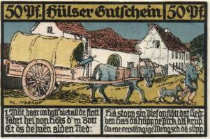 Német Birodalom/Weimari Köztársaság/Hüls 1921. 50Pf + 75Pf + 1M 3klf db, teljes sor T:I