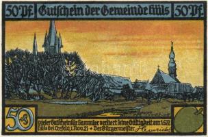 Német Birodalom/Weimari Köztársaság/Hüls 1921. 50Pf + 75Pf + 1M 3klf db, teljes sor T:I