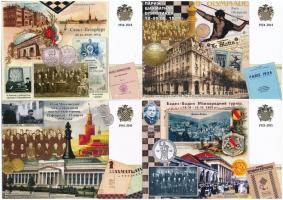 6 db MODERN motívum képeslap: régi orosz sakk versenyek / 6 modern motive postcards: old Russian chess competitions