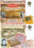 6 db MODERN motívum képeslap: régi orosz sakk versenyek / 6 modern motive postcards: old Russian che...