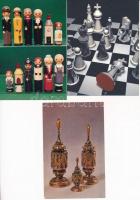 27 db MODERN motívum képeslap: sakk figurák / 27 modern motive postcards: chess pieces