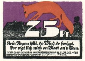 Német Birodalom/Weimari Köztársaság/ Dargun 1921. 10Pf + 25Pf + 50Pf 3klf db, teljes sor T:I