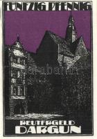 Német Birodalom/Weimari Köztársaság/ Dargun 1921. 10Pf + 25Pf + 50Pf 3klf db, teljes sor T:I