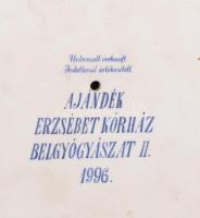 Herendi Déryné porcelán figura, fehér mázas, jelzett, alján Erzsébet Kórház ajándékozási felirattal ...