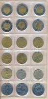 71db vegyes külföldi fémpénz albumba rendezve, közte olasz, francia, török fémpénzek T:vegyes
71pcs...