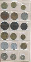 71db vegyes külföldi fémpénz albumba rendezve, közte olasz, francia, török fémpénzek T:vegyes
71pcs...