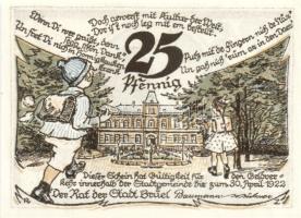 Német Birodalom/Weimari Köztársaság/ Brüel 1922. 10Pf + 25Pf + 50Pf 3klf db, teljes sor T:I