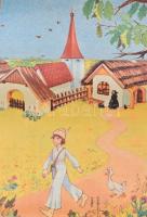 A Ludas Matyi rajzfilm, Dargay Attila illusztrációi után készült poszter szerű tapéta, használt, hel...