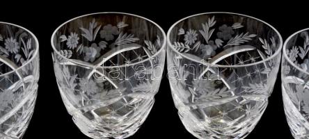 6 kristály boros pohár, hibátlanok m: 16 cm