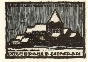 Német Birodalom/Weimari Köztársaság/ Schwaan 1922. 10Pf + 25Pf + 50Pf 3klf db, teljes sor T:I