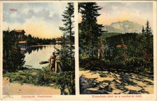 1909 Tátra, Magas Tátra, Vysoké Tatry; Csorba-tó, Koncsiszta a csorbai tó felől. Feitzinger Ede No. 748. / Strbské pleso / lake, mountain peak